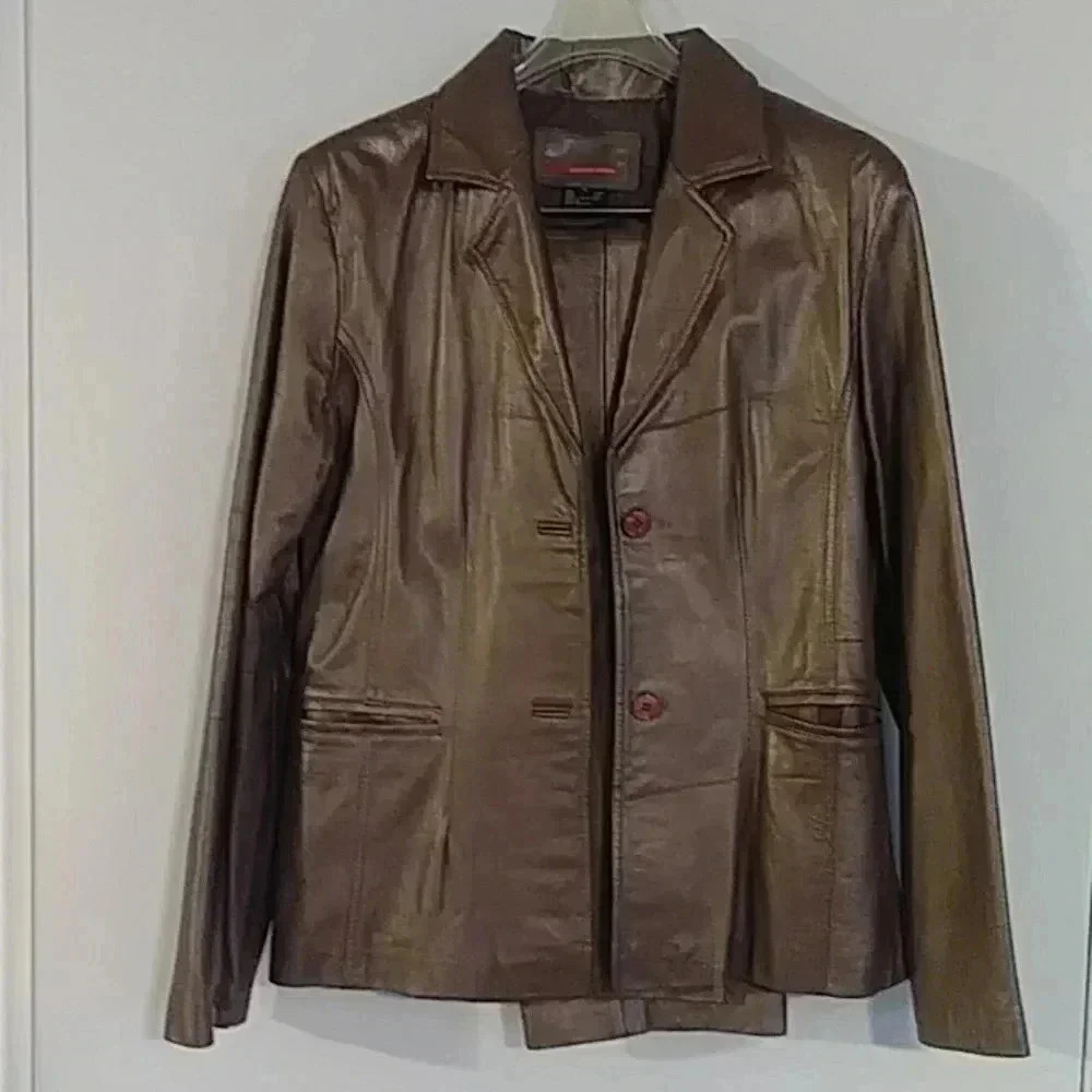 Brandon‎ Thomas Leather Jacket & Pants Set Bronze